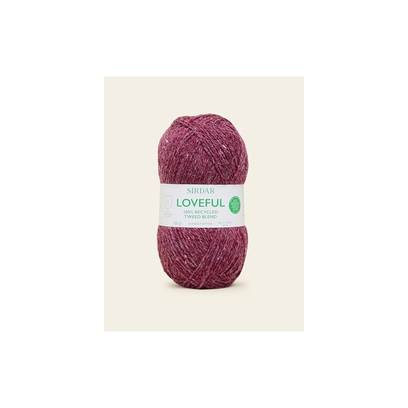 Sirdar, Loveful Recyled Tweed Yarn, Berry, 100g