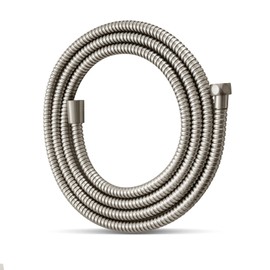 OFFO - Manguera de ducha, níquel cepillado de 100 pulgadas, accesorio de manguera de ducha de acero inoxidable galvanizado, manguera flexible con inserto de latón y tuerca para limpieza de baño de