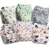 Littles and Bloomz Reusable Nappy, Standard Popper, 6 Nappies, FLP2-0603