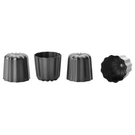 Ibili Canele Mould Set Moka 6 cm 4 Pieces, rolled steel plate, Black, 6 x 6 x 5 cm