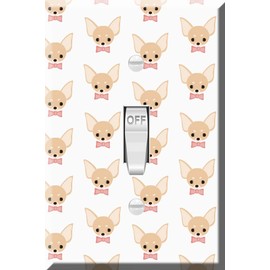 Toggle Wallplate, Single Light Switch Cover Plate - Chihuahua Dog Face Pattern