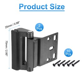 PATIKIL 2.95"x0.98" Home Security Door Reinforcement Lock, 2 Pcs Aluminum Alloy Home Security Door Lock with 10 Screws for Inward Swinging Door to Enhance Your Home Safety&Privacy, Gray