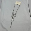 Buckle Bke silver chain clear glass stone necklace NWT