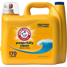 ARM & HAMMER Liquid Laundry Detergent, Clean Burst Fresh, 170 fl oz, 170 Loads