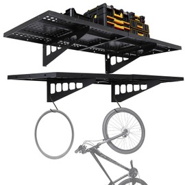 Garage Storage Rack, 2 Pack 1.6x4ft Garage Wall Shelves, Garage Wall Shelving Wall Garage Storage Shelves Floating Wall Shelves, Heavy Duty Wall Shelves Wall Mounted Floating Shelves 560lbs Capacity