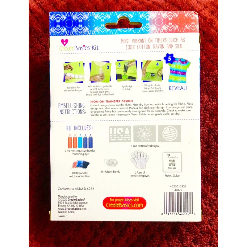 Createbasics tie dye kit 31pc Red,Turquoise,