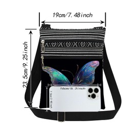 XiaoGalaee Vitreous Style Butterfly Crossbody Bag Daily Use Adjustable Shoulder Strap Messenger Bag Birthday Gift for Butterfly Lover Friend Celestial Present for Scientist
