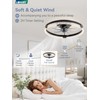 LEDIARY Flush Mount Ceiling Fans with Lights and Remote, 19.7''