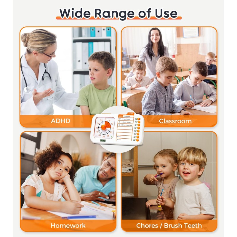 3-in-1 Visual ADHD Timer for Kids & Adults with Planning