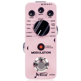 AITONE Modulation Pedal for Electric Guitar with Chorus Flanger Tremolo Phaser Vibrato Multi Digital Guitar Pedals 11 Modulation Modes (AT-03)