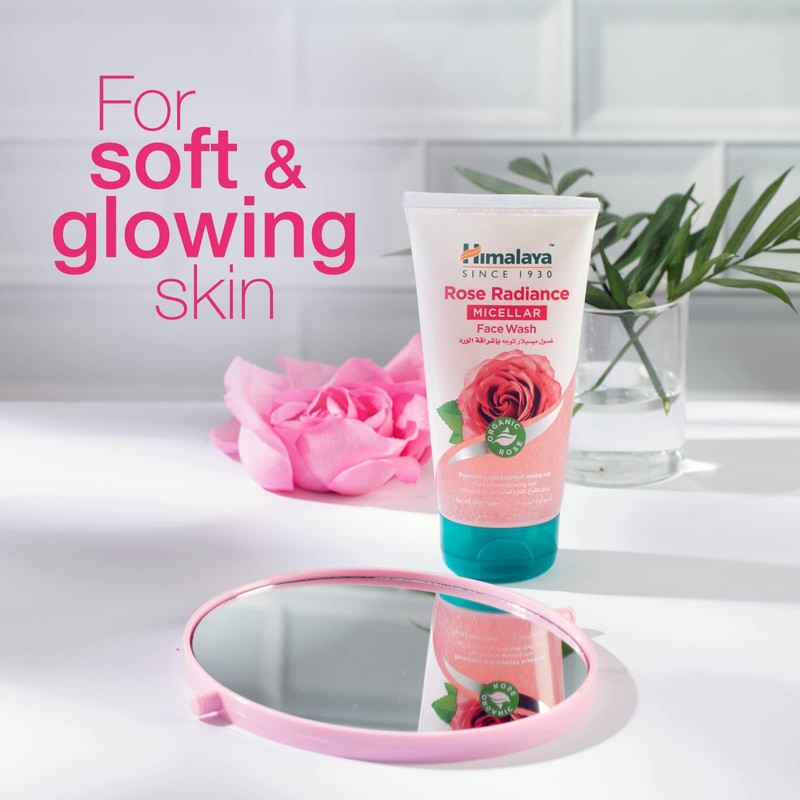 Himalaya Rose Micellar Make-Up Removing Face Wash, For Soft and