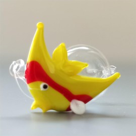 ZHU IN SY Hand Blown Glass Fish Figurines with Floats, Set of 3 Small Tropical Sea Animal Decor (B)