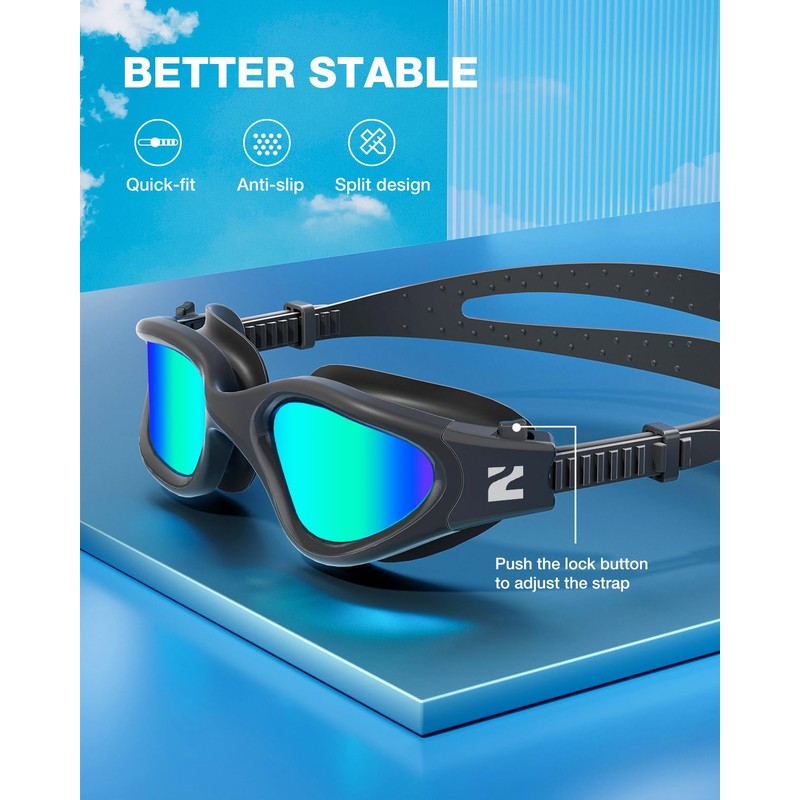 ZIONOR Swim Goggles, G1 SE Swimming Goggles Anti-fog for Adult