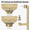 Sogmeter Brushed Gold Bathtub Drain, Hair Catcher and 2-Hole Overflow