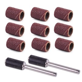 100PCS 1/4" Sanding Bands Sleeves with 2 Drum Mandrel Rotary Tool for Electric Power Tool DIY 80#