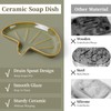Ceramic Soap Dish with Drainage – Half Moon Soap Holder