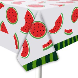 JHkim Watermelon Tablecloth for Party - 2 Packs 52" X 87" Watermelon Party Supplies, Watermelon Disposable Tablecloths, one in A Melon Party Decorations