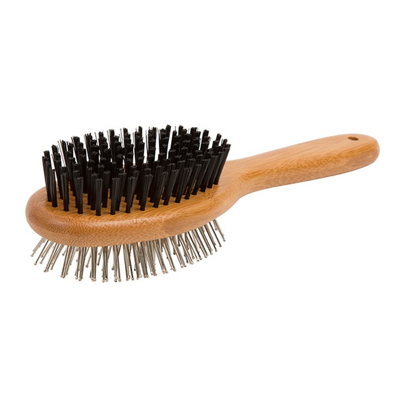 Essential Dog Natural Bamboo Two-Sided Brush for Cats & Dogs,