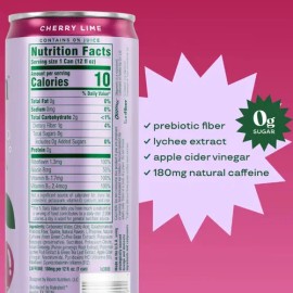 BEBIDA ENERGIZANTE BLOOM SPARKLING ENERGY 12 PACK 355 ML SABOR CHERRY LIME ZERO SUGAR                                                                 