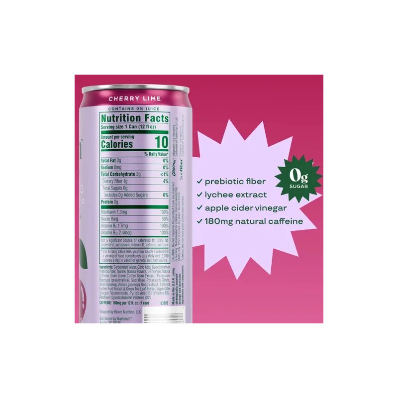 BEBIDA ENERGIZANTE BLOOM SPARKLING ENERGY 12 PACK 355 ML SABOR