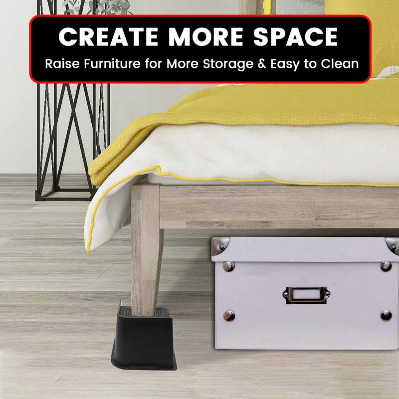 MYMULIKE Bed Risers 4 inch,6 inch, 8 inch, Oversized Furniture