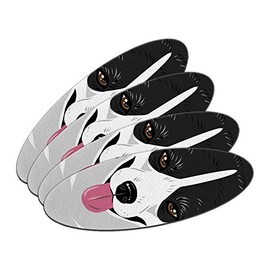 Cardigan Welsh Corgi Black White Dog Pet Oval Nail File Emery Board 4 Pack