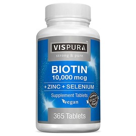 Vispura Biotin 10000mcg Zinc Selenium Tablets 365 Tablets, 1 / 비스퓨라 비오틴 10000mcg 아연 셀레늄 태블릿 365정, 1