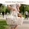SEISSO Diaper Caddy Organizer with Handle, Portable Baby Gift Basket,