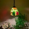 Bieye L10761 Grape Tiffany Style Stained Glass Ceiling Pendant Light