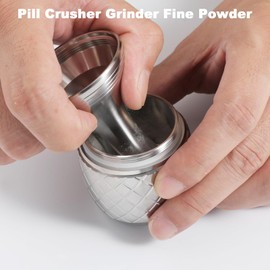 MEECN Stainless Steel Mortar and Pestle Pill Grinder Fine Powder Mortars for pounding Being Hand Tools Waterproof Pill Container