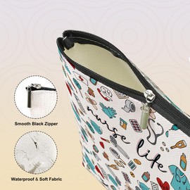 Inspirational Nurse Life Nurse Gifts Makeup Bag Nurse Accessories for Work Nurse Practitioner Nurse Gifts for Women Cosmetic Bag Rn Gifts for Nurses Nursing Graduation Nurses Week Christmas Birthday