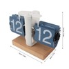 Flip Desk Clock Auto Mechanical Flip 12H AM PM Wood