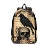 FYCFSLMY Edgar Allan Poe The Raven Skull Backpack with Adjustable