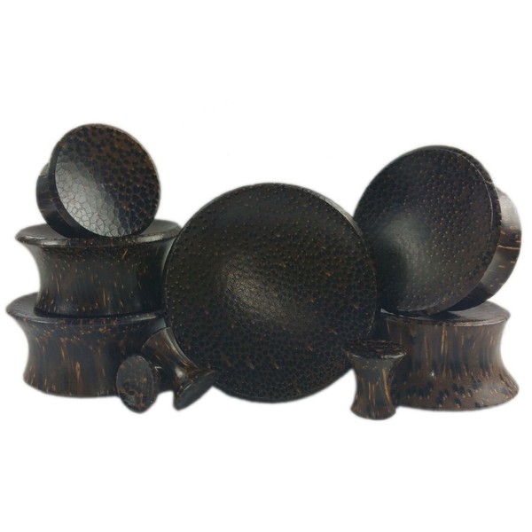 Organic Mayan Coconut Wood Double Sided Flare Plugs (1 Pair)