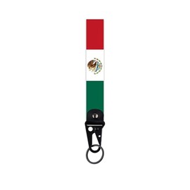 Ruoming 1 PCS National Flag Wrist Keychain, 7.67 inch Length, Country Flag Design With Metal Ring (Mexico)
