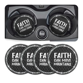 4 Stück Bling Auto Cup Untersetzer 7,9 cm Anti-Rutsch Stoßfest Einsatz Getränkehalter Untersetzer Silikon Kristall Strass Auto Getränkematte Universal Auto Innenraum Zubehör für Frauen (Schwarz)