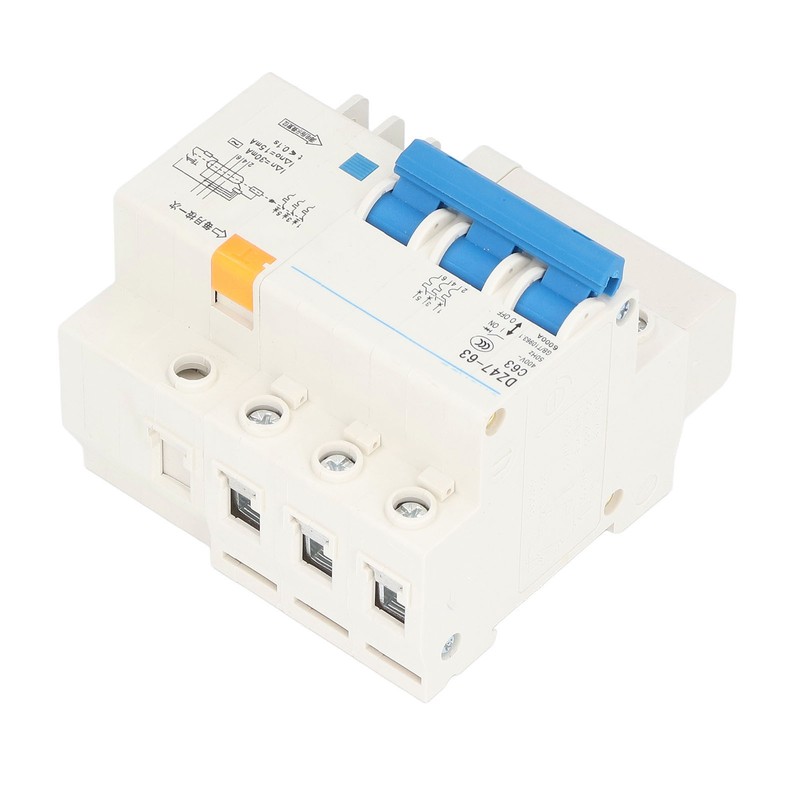 3P+N Miniature Circuit Breaker Ground Fault Leakage Overload Protection Switch