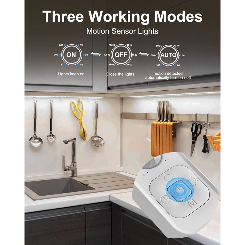Motion Sensor Led Light Strip - Under Cabinet Lighting with