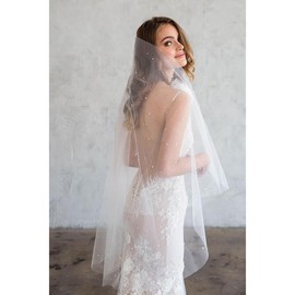 THEOLA FINGERTIP VEIL - SCATTERED CRYSTALS & PEARLS - SELLER:: RETAIL