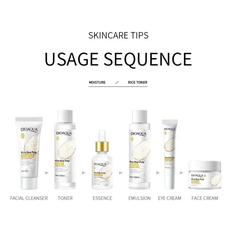 Bioaqua Kit Completo Arroz Skincare Aclarante Antiarrugas