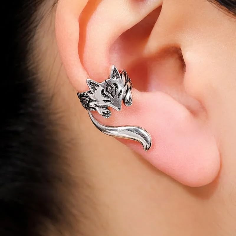 CP-00-00792xx 2 Fox Ear Cuffs / 1 Pair Earrings 2
