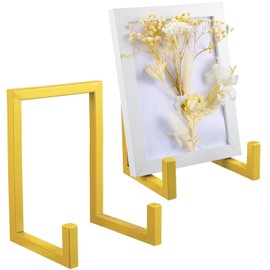 Sweetude 2 Pcs Large Plate Stands for Display 8 Inch Plate Holder Display Stand Metal Frame Holder Stand Decorative Table Top Easels Picture Stand for Picture,Book,Platter,Photo Easel(Gold)