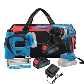 JOVANT Cordless Power Drills and Nail Gun Battery Powered, 1/2” Cordless Drill Set, Electric Power Drill Driver Set, 20V 2-in-1 Nail Gun, Power Tool Combo Kit with Battery and Charger