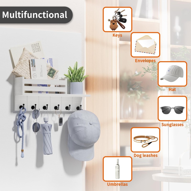 SWTYMIKI Key Holder for Wall - Key Hooks Wall Mounted