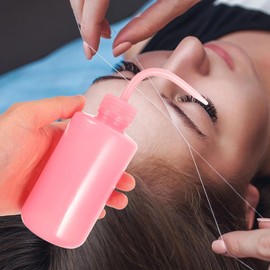 Botellas para Lavar Pestañas 250Ml a Prueba de Fugas Boquilla Flexible de Silicona Rosa Paquete de 8 Piezas para Limpieza Segura y Fácil Salones y Uso Doméstico