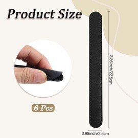 CALFOVERA 8.86 x 0.98 Inch 6PCS PU Leather Purse Bag Grip Protector Handbag Handle Wrap Cover Soft Leather Luggage Chain Strap Pad for Purse Suitcase Wallet Shopping Travel Bags(Black)