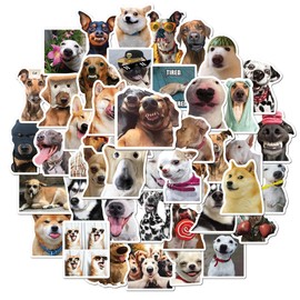 BEATRI Funny Dog Stickers 50Pcs Cute Dog Meme Stickers Waterproof Vinyl for Journaling Laptop Scrapbook Water Bottles Guitar Suitcase Phone Snowboard Gifts for Women Girl Kids Adult Teens