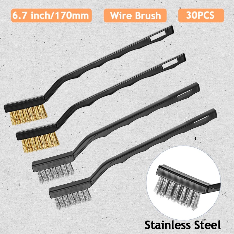 Jeffbaubl 24 Pieces Small Wire Brush, 6.7 Inch Scratch Brushes,