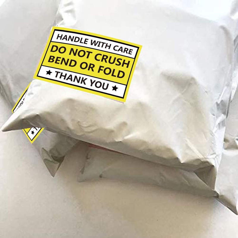 Do not Crush Bend or Fold Warning Sticker 2X3 inch
