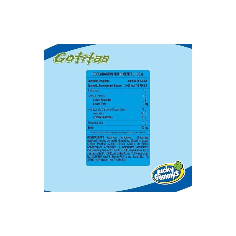 Gomitas Lucky Gummys Gotitas Frutales 1kg